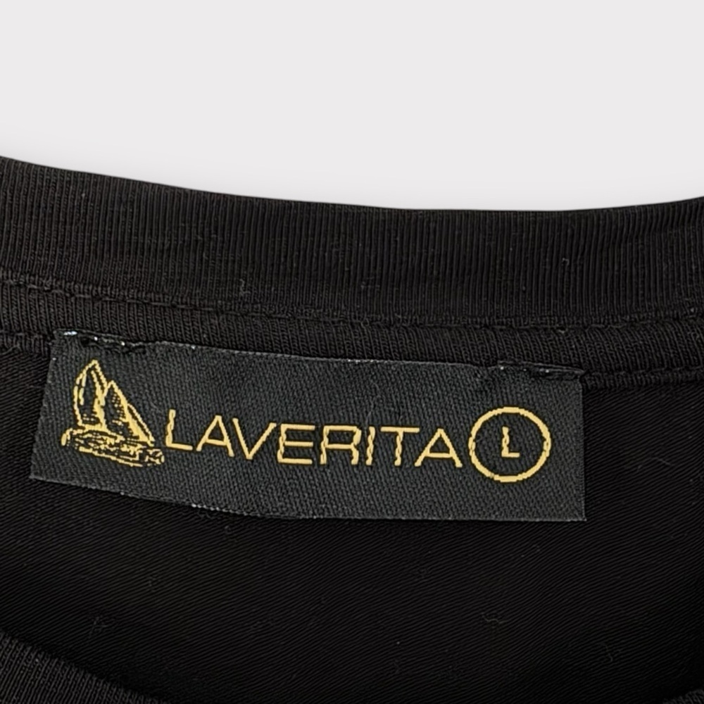 Rare Laverita Rhinestone Eiffel Tower Crew Shirt Graphic T-Shirt Black Large - Picture 3 of 4